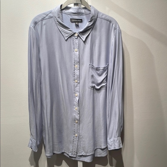 Alexandra Jordan Chambray Shirt 100% Rayon size 1X - Picture 5 of 6